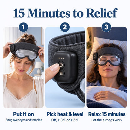 How to use HaloRest: put it on, pick heat and level, relax 15 minutes